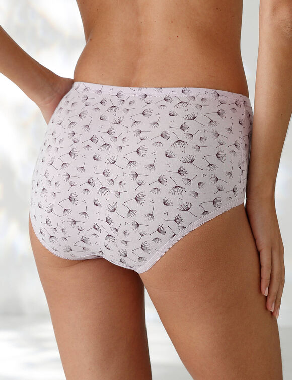 Katoenen maxislip in effen pruim met paardenbloemprint - set van 7 (pruim / parma) Katoenen maxislip in effen pruim met paardenbloemprint - set van 7 (pruim / parma)